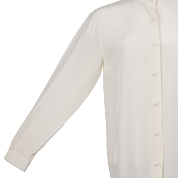 NWT DIANE VON FURSTENBERG Vintage Top XS Ivory Silk Long Sleeve Button Up Blouse - Picture 3 of 13